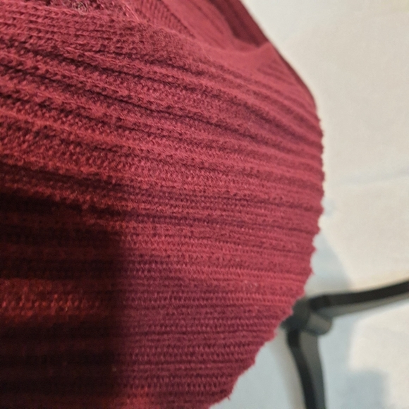 Hollister Womens Large Maroon Red Knit Wrap Sweater - Picture 7 of 11
